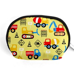 Seamless-pattern-vector-industrial-vehicle-cartoon Accessory Pouch (medium) by Jancukart