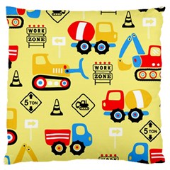 Seamless-pattern-vector-industrial-vehicle-cartoon Standard Flano Cushion Case (one Side) by Jancukart