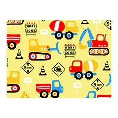 Seamless-pattern-vector-industrial-vehicle-cartoon Double Sided Flano Blanket (mini) 