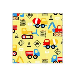 Seamless-pattern-vector-industrial-vehicle-cartoon Satin Bandana Scarf 22  X 22 