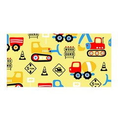 Seamless-pattern-vector-industrial-vehicle-cartoon Satin Wrap 35  X 70 