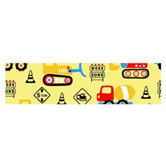 Seamless-pattern-vector-industrial-vehicle-cartoon Oblong Satin Scarf (16  X 60 )