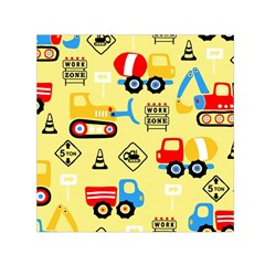 Seamless-pattern-vector-industrial-vehicle-cartoon Square Satin Scarf (30  X 30 )