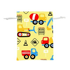 Seamless-pattern-vector-industrial-vehicle-cartoon Lightweight Drawstring Pouch (m) by Jancukart