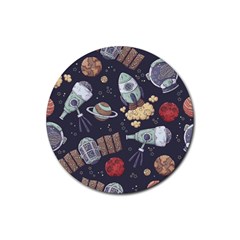 Hand-drawn-pattern-space-elements-collection Rubber Coaster (round)