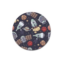 Hand-drawn-pattern-space-elements-collection Magnet 3  (round)