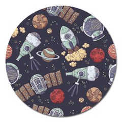 Hand-drawn-pattern-space-elements-collection Magnet 5  (round) by Jancukart