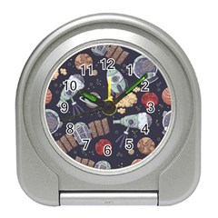 Hand-drawn-pattern-space-elements-collection Travel Alarm Clock