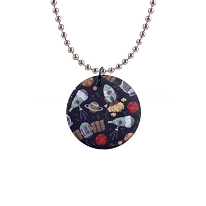 Hand-drawn-pattern-space-elements-collection 1  Button Necklace