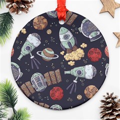 Hand-drawn-pattern-space-elements-collection Round Ornament (two Sides)