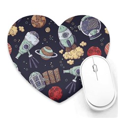 Hand-drawn-pattern-space-elements-collection Heart Mousepads