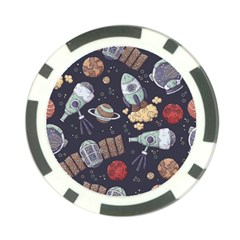 Hand-drawn-pattern-space-elements-collection Poker Chip Card Guard