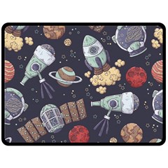 Hand-drawn-pattern-space-elements-collection Fleece Blanket (large) 