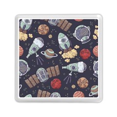 Hand-drawn-pattern-space-elements-collection Memory Card Reader (square)