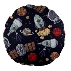 Hand-drawn-pattern-space-elements-collection Large 18  Premium Round Cushions