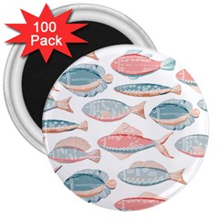 Hand-drawn-seamless-pattern-with-cute-fishes-doodle-style-pink-blue-colors 3  Magnets (100 Pack)