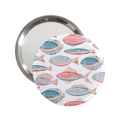 Hand-drawn-seamless-pattern-with-cute-fishes-doodle-style-pink-blue-colors 2 25  Handbag Mirrors by Jancukart