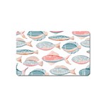 Hand-drawn-seamless-pattern-with-cute-fishes-doodle-style-pink-blue-colors Magnet (Name Card) Front