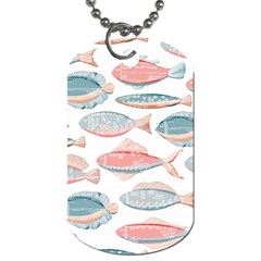 Hand-drawn-seamless-pattern-with-cute-fishes-doodle-style-pink-blue-colors Dog Tag (two Sides) by Jancukart