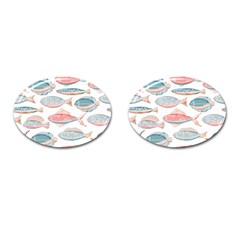 Hand-drawn-seamless-pattern-with-cute-fishes-doodle-style-pink-blue-colors Cufflinks (oval)