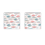 Hand-drawn-seamless-pattern-with-cute-fishes-doodle-style-pink-blue-colors Cufflinks (Square) Front(Pair)