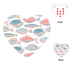 Hand-drawn-seamless-pattern-with-cute-fishes-doodle-style-pink-blue-colors Playing Cards Single Design (heart)