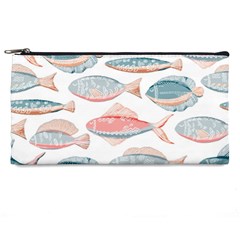 Hand-drawn-seamless-pattern-with-cute-fishes-doodle-style-pink-blue-colors Pencil Case by Jancukart