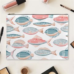 Hand-drawn-seamless-pattern-with-cute-fishes-doodle-style-pink-blue-colors Cosmetic Bag (xl)