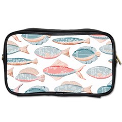 Hand-drawn-seamless-pattern-with-cute-fishes-doodle-style-pink-blue-colors Toiletries Bag (two Sides)