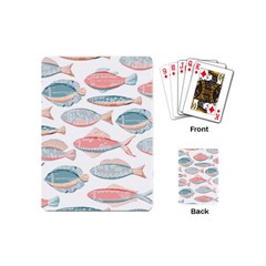 Hand-drawn-seamless-pattern-with-cute-fishes-doodle-style-pink-blue-colors Playing Cards Single Design (mini)