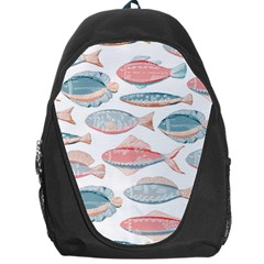 Hand-drawn-seamless-pattern-with-cute-fishes-doodle-style-pink-blue-colors Backpack Bag