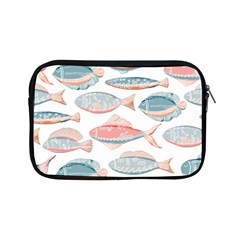 Hand-drawn-seamless-pattern-with-cute-fishes-doodle-style-pink-blue-colors Apple Ipad Mini Zipper Cases by Jancukart