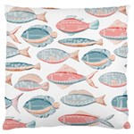 Hand-drawn-seamless-pattern-with-cute-fishes-doodle-style-pink-blue-colors Large Flano Cushion Case (One Side) Front