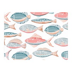 Hand-drawn-seamless-pattern-with-cute-fishes-doodle-style-pink-blue-colors Double Sided Flano Blanket (mini) 