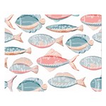 Hand-drawn-seamless-pattern-with-cute-fishes-doodle-style-pink-blue-colors Double Sided Flano Blanket (Large)  80 x60  Blanket Front