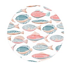 Hand-drawn-seamless-pattern-with-cute-fishes-doodle-style-pink-blue-colors Mini Round Pill Box