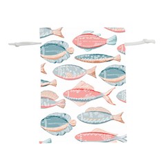 Hand-drawn-seamless-pattern-with-cute-fishes-doodle-style-pink-blue-colors Lightweight Drawstring Pouch (m) by Jancukart