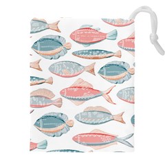 Hand-drawn-seamless-pattern-with-cute-fishes-doodle-style-pink-blue-colors Drawstring Pouch (5xl)