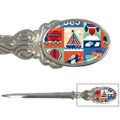 Toy-transport-cartoon-seamless-pattern-with-airplane-aerostat-sail-yacht-vector-illustration Letter Opener