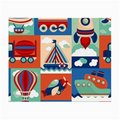 Toy-transport-cartoon-seamless-pattern-with-airplane-aerostat-sail-yacht-vector-illustration Small Glasses Cloth