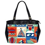 Toy-transport-cartoon-seamless-pattern-with-airplane-aerostat-sail-yacht-vector-illustration Oversize Office Handbag (2 Sides) Front