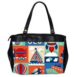 Toy-transport-cartoon-seamless-pattern-with-airplane-aerostat-sail-yacht-vector-illustration Oversize Office Handbag (2 Sides) Back