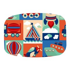 Toy-transport-cartoon-seamless-pattern-with-airplane-aerostat-sail-yacht-vector-illustration Mini Square Pill Box by Jancukart