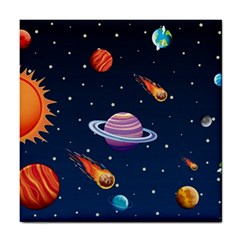 Background-template-with-bright-stars-dark-sky Tile Coaster