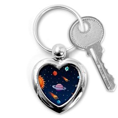 Background-template-with-bright-stars-dark-sky Key Chain (heart)