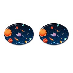 Background-template-with-bright-stars-dark-sky Cufflinks (oval) by Jancukart