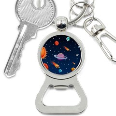 Background-template-with-bright-stars-dark-sky Bottle Opener Key Chain by Jancukart