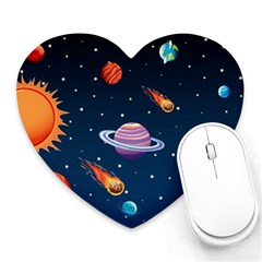 Background-template-with-bright-stars-dark-sky Heart Mousepads