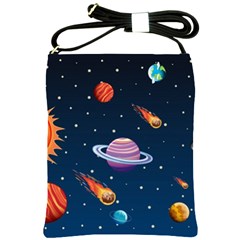 Background-template-with-bright-stars-dark-sky Shoulder Sling Bag