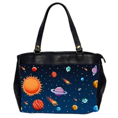 Background-template-with-bright-stars-dark-sky Oversize Office Handbag (2 Sides)